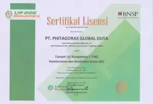 Sertifikat Lisensi LSP OHSE Nusantara