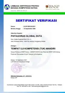 Sertifikat Verifikasi BKK Phitagoras