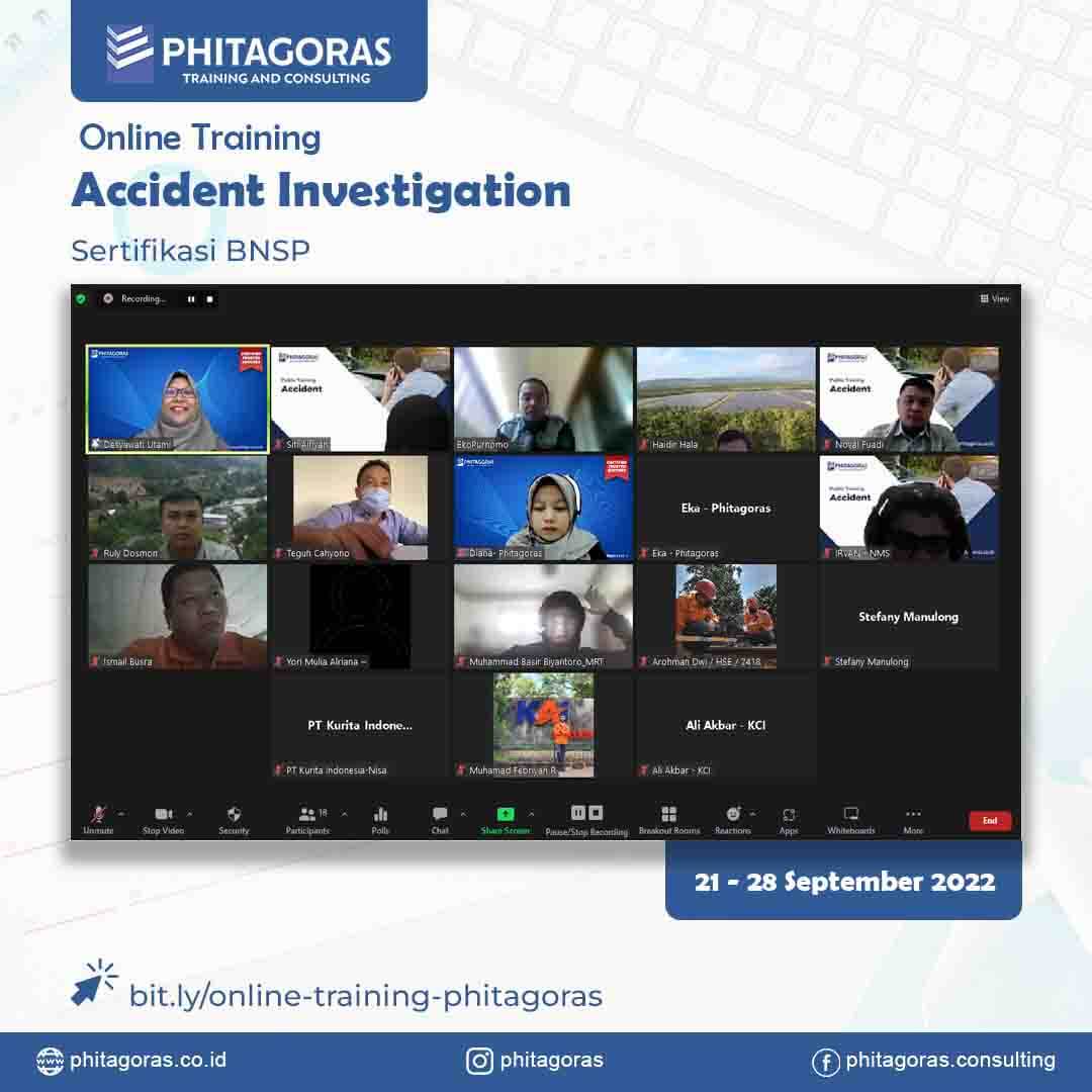 Online Training Accident Investigation BNSP, 21-28 September 2022