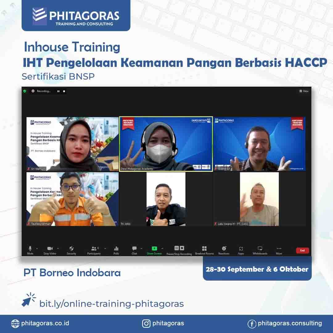 Inhouse Pengelolaan Keamanan Pangan Berbasis HACCP BNSP - PT Borneo Indobara