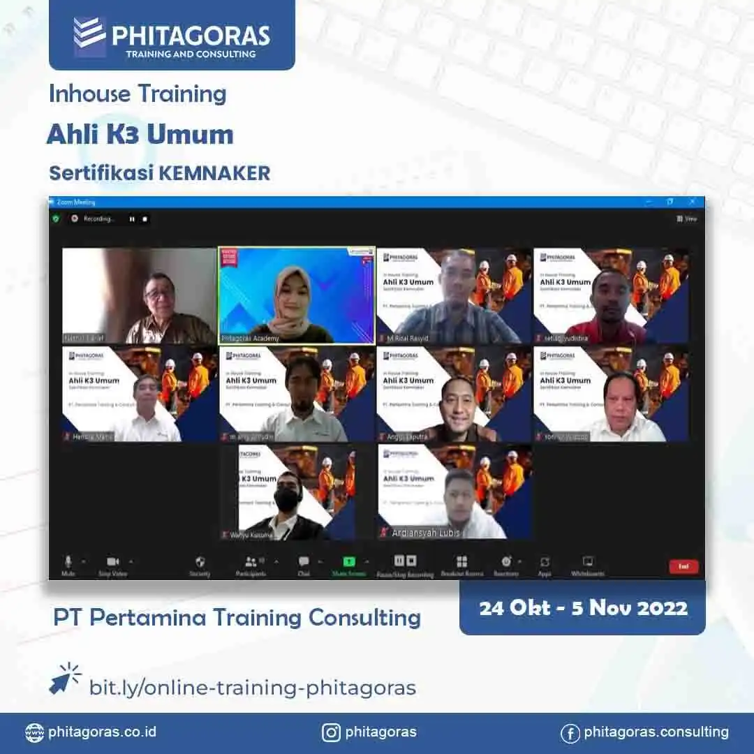 Inhouse Online Ahli K3 Umum Sertifikasi KEMNAKER - PT Pertamina Training Consulting