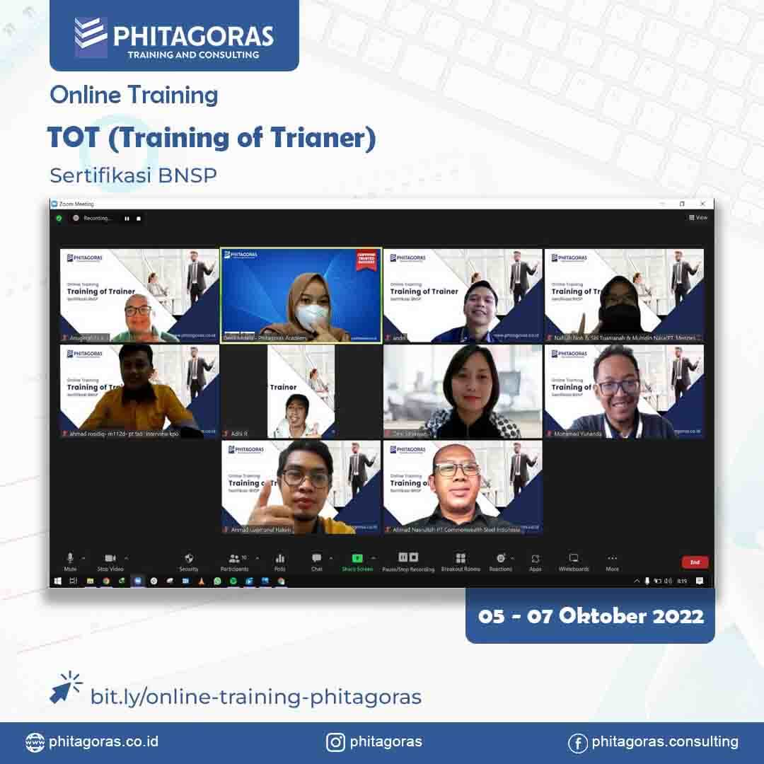 Online Training of Trainer Sertifikasi BNSP, 05 - 07 Oktober 2022