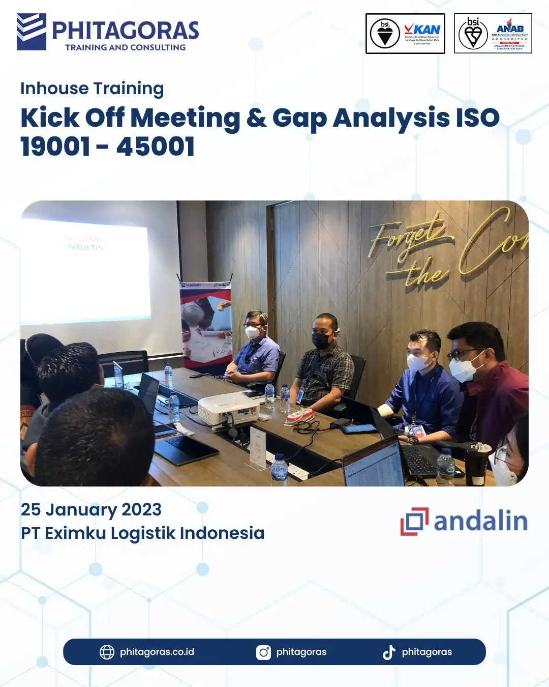 Kick Off Meeting & Gap Analysis ISO 19001 - 45001