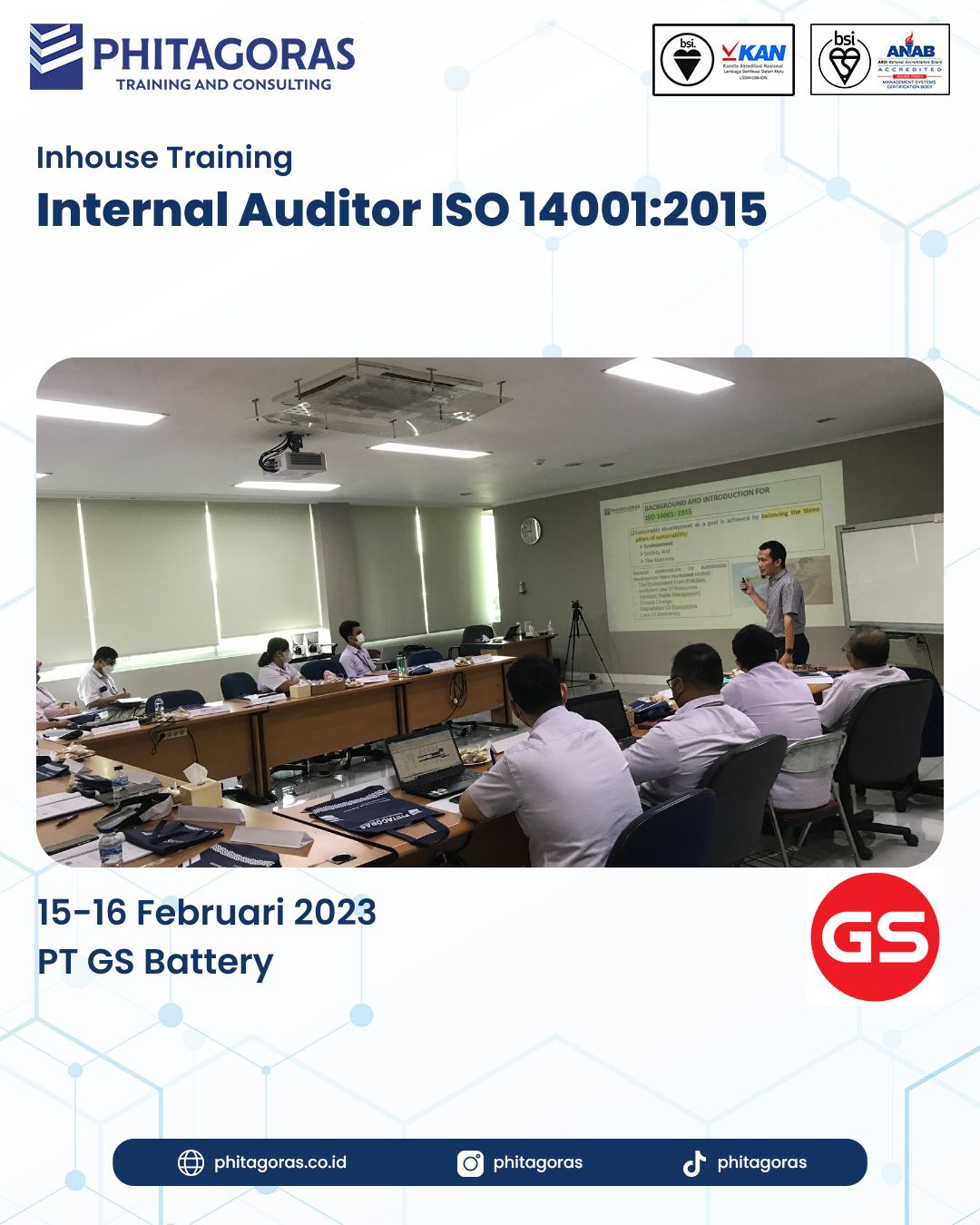 Inhouse Training Internal Auditor ISO 14001:2015 - PT GS Battery