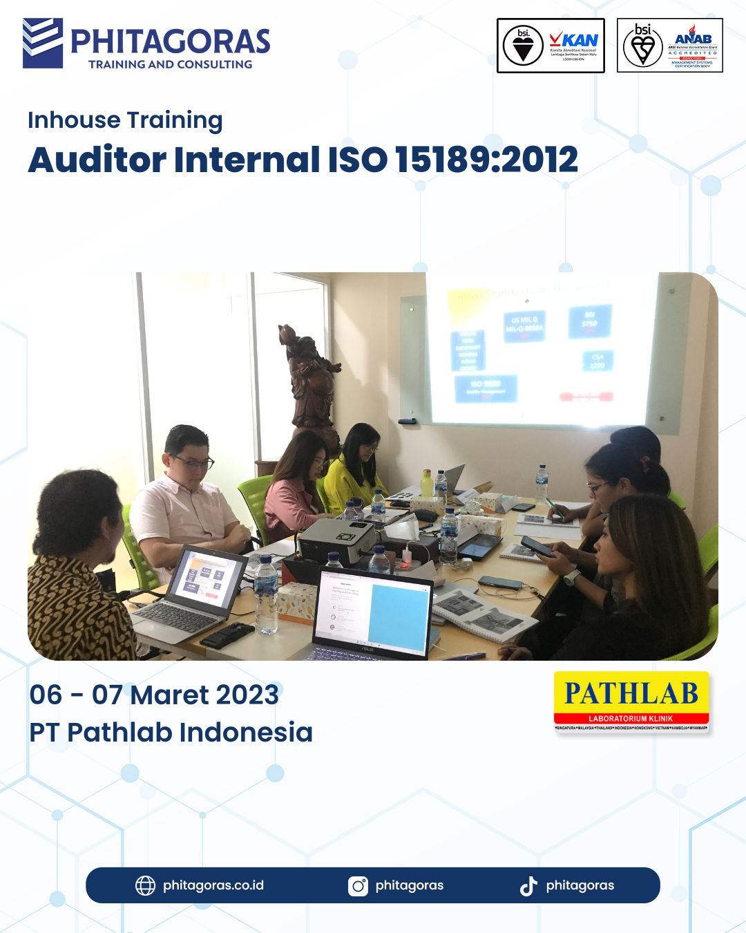 Inhouse Training Auditor Internal ISO 15189:2012 - PT Pathlab Indonesia