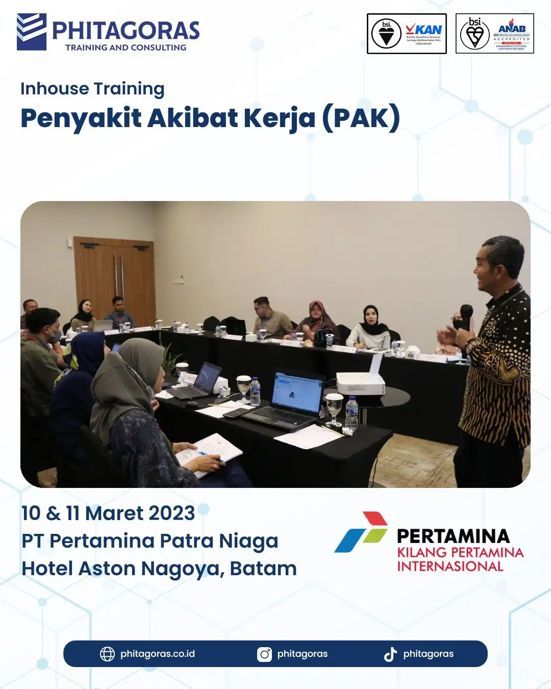 Inhouse Training Penyakit Akibat Kerja (PAK) - PT Pertamina Patra Niaga Hotel Aston Nagoya, Batam