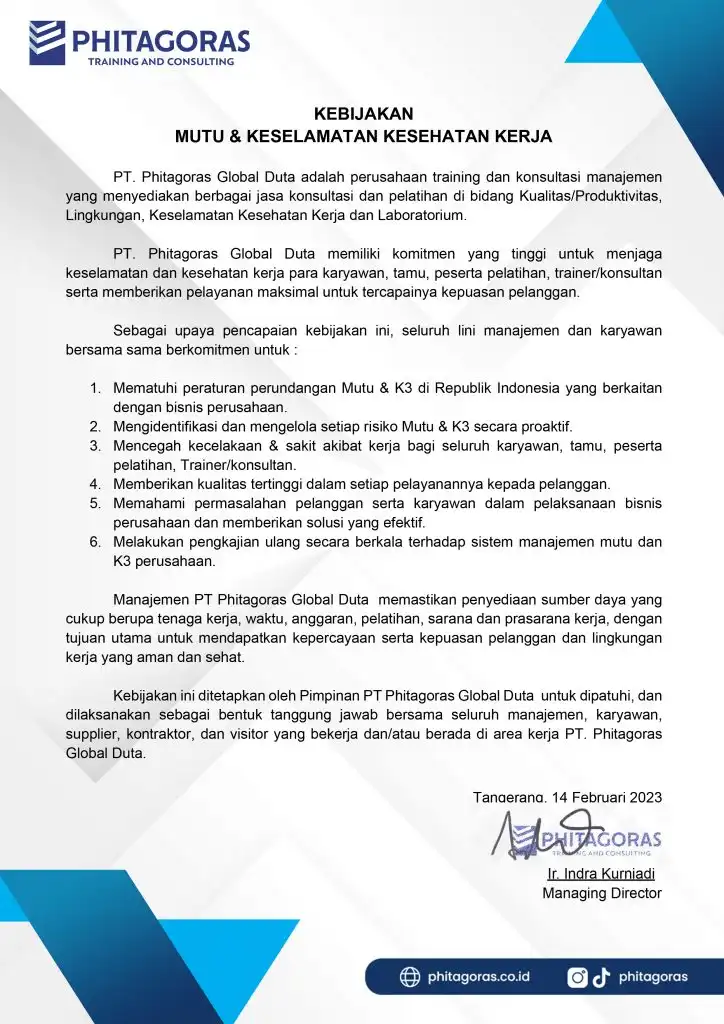 kebijakan mutu phitagoras