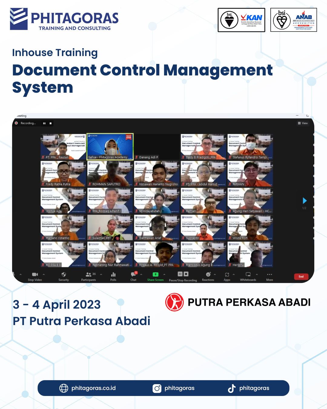 Inhouse Training Document Control Management System - PT Putra Perkasa Abadi