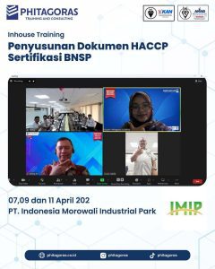 Inhouse Training Penyusunan Dokumen HACCP Sertifikasi BNSP - PT. Indonesia Morowali Industrial Park