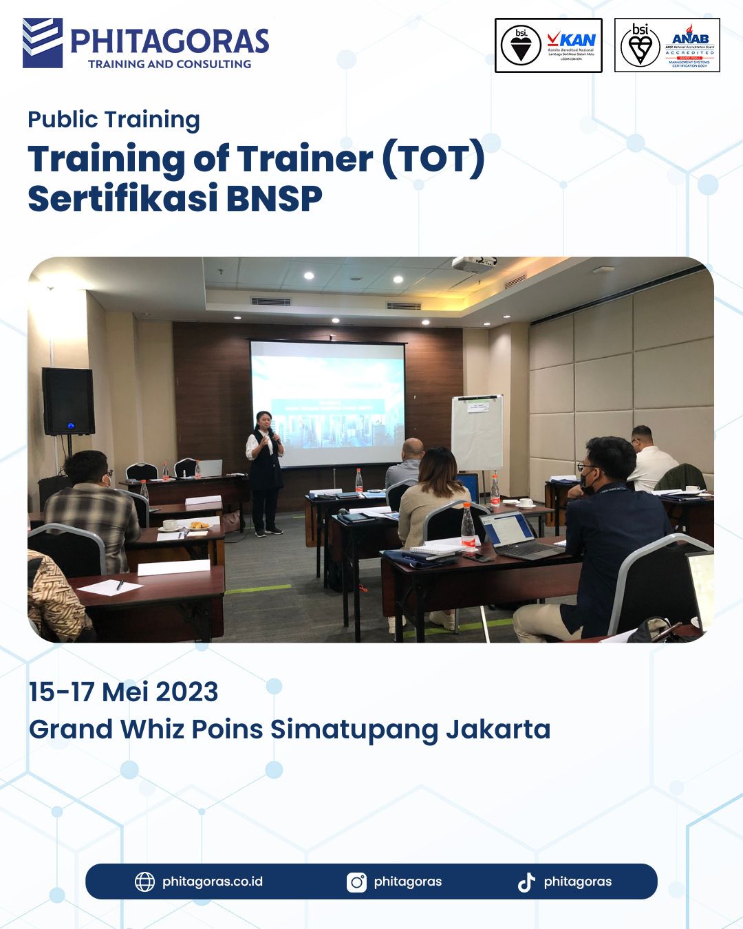 Public Training - Training of Trainer Sertifikasi BNSP 15-17 Mei 2023