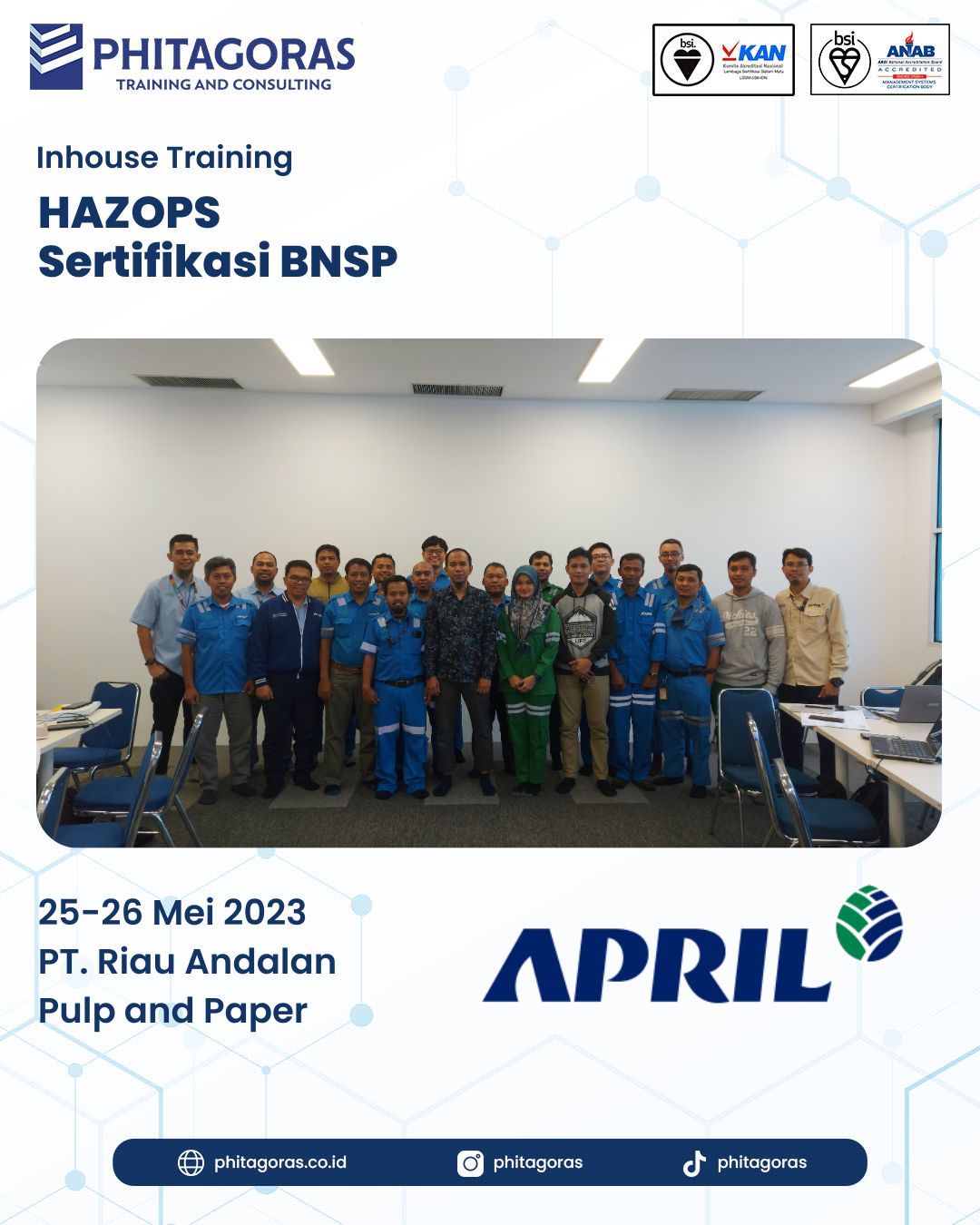 Inhouse Training HAZOPS Sertifikasi BNSP - PT Riau Andalan Pulp and Paper