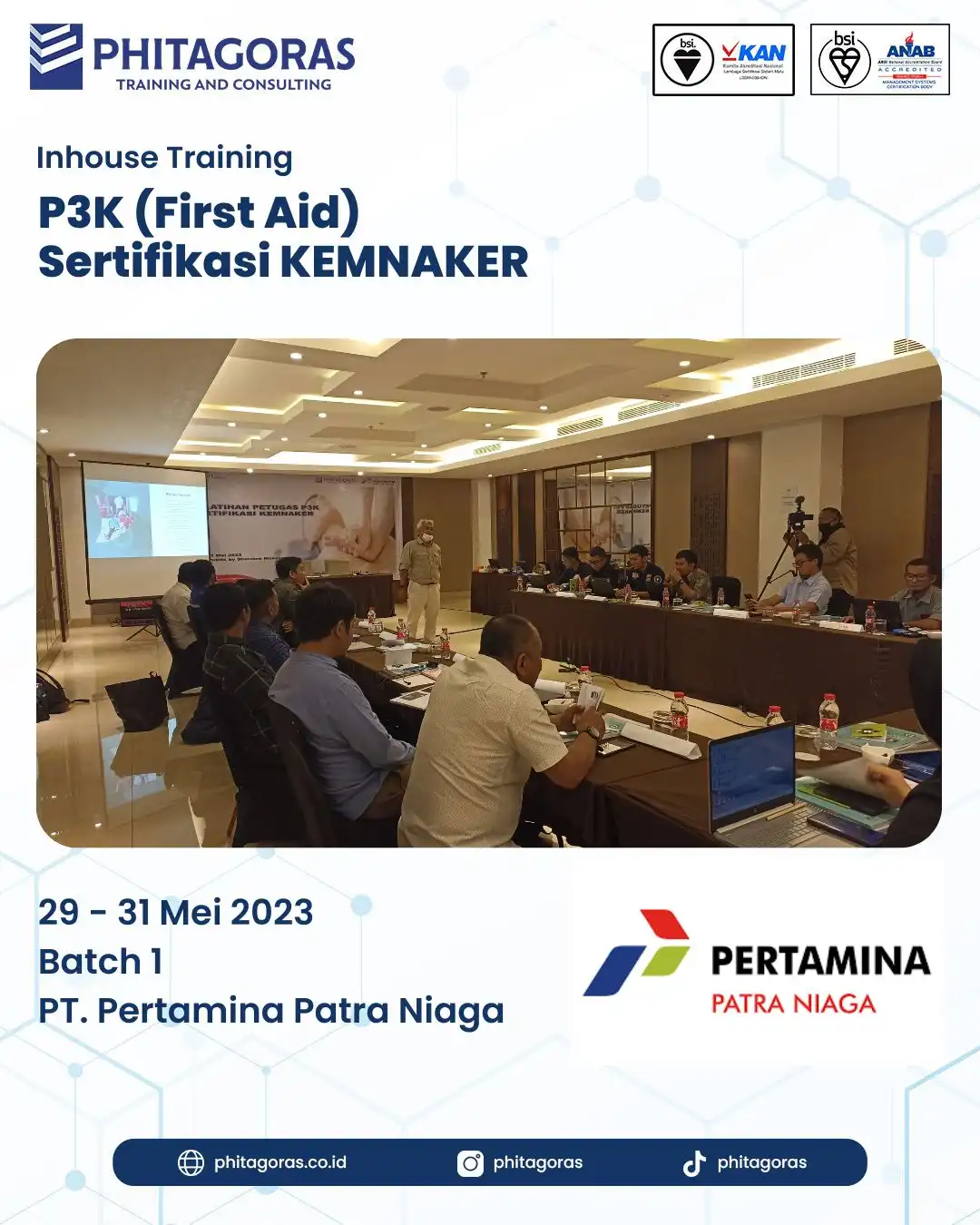 Inhouse Training P3K (First Aid) Sertifikasi KEMNAKER - PT. Pertamina Patra Niaga Batch 1