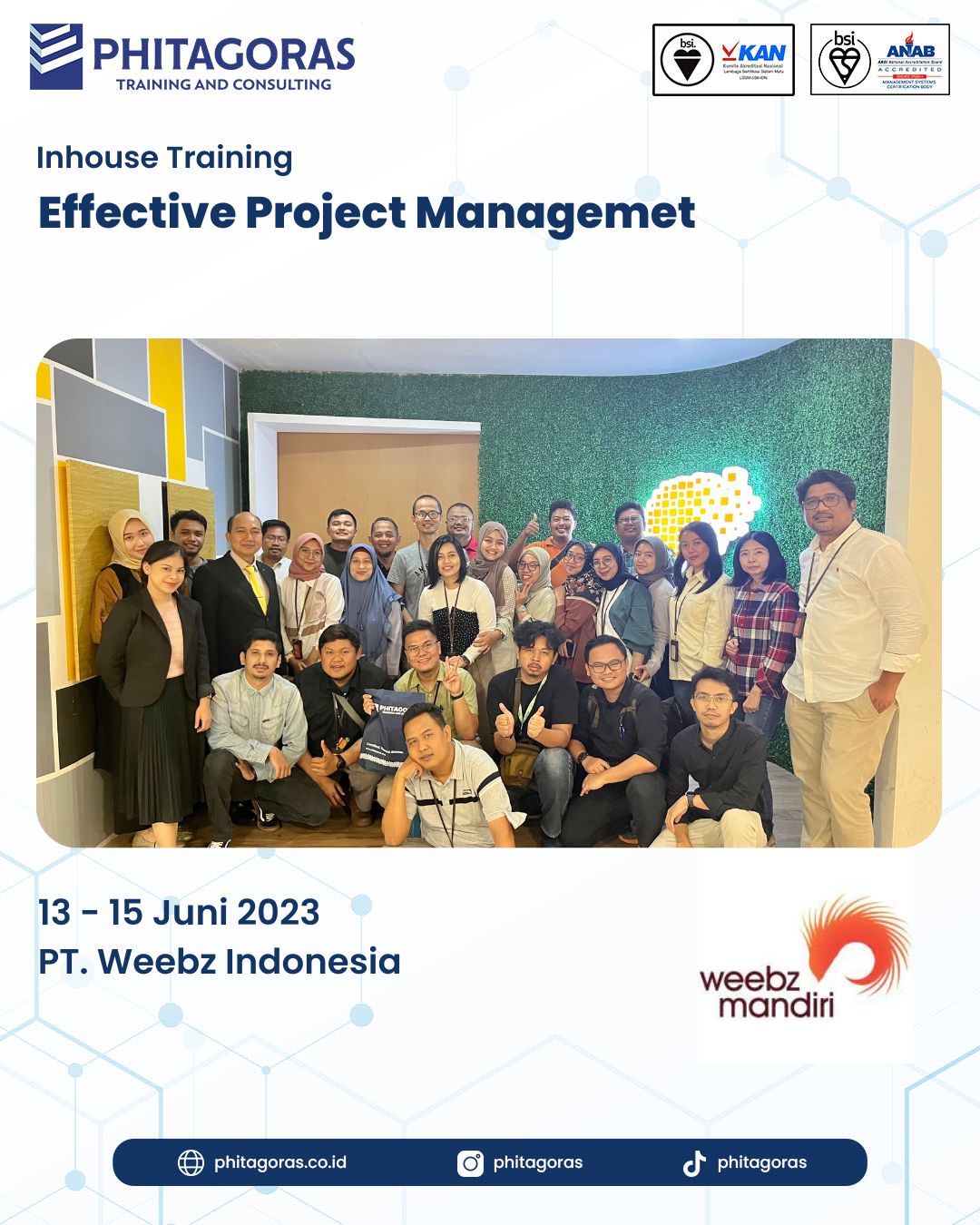 Inhouse Training Effective Project Managemet - PT. Weebz Indonesia