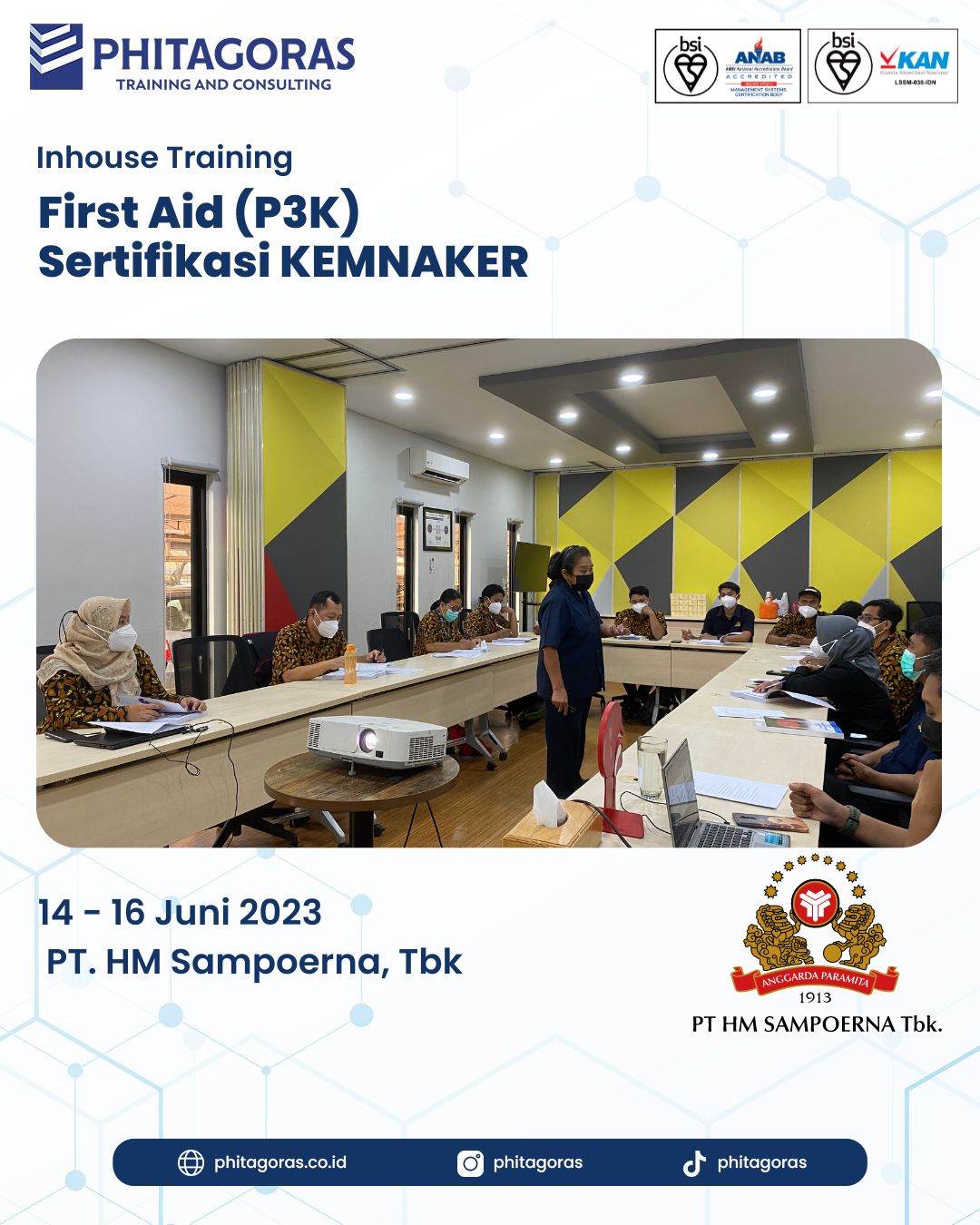 Inhouse Training First Aid (P3K) Sertifikasi KEMNAKER - PT. HM Sampoerna, Tbk