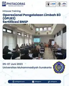 Inhouse Training Operasional Pengelolaan Limbah B3 (OPLB3) Sertifikasi BNSP