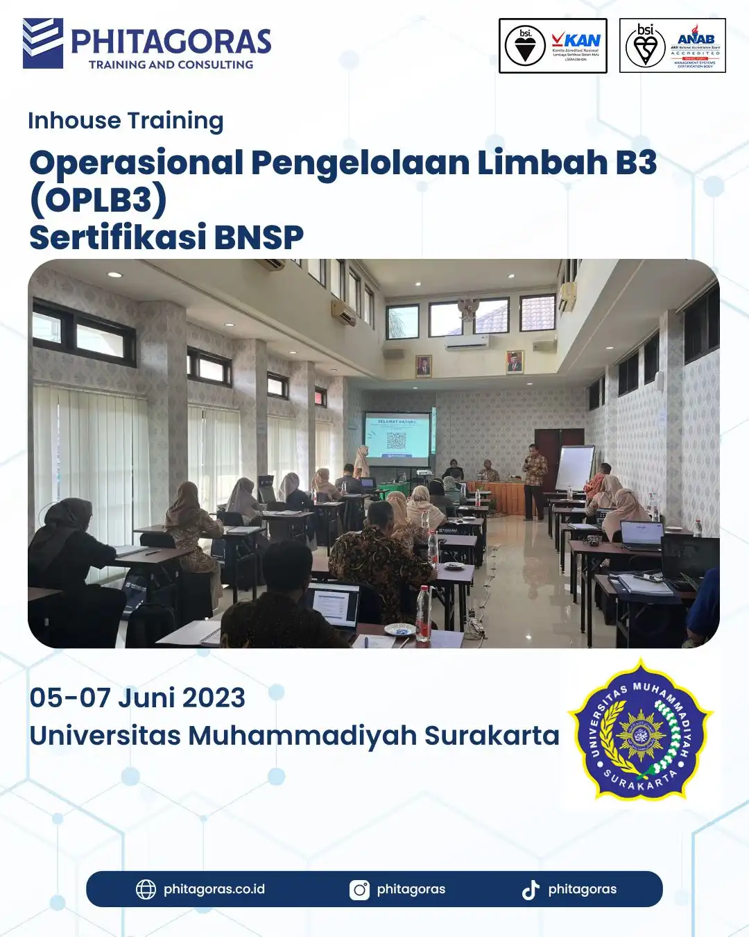 Inhouse Training Operasional Pengelolaan Limbah B3 (OPLB3) Sertifikasi BNSP