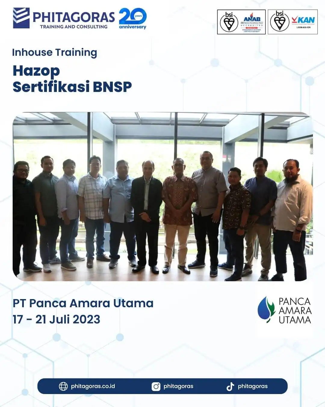 Inhouse Training Hazop Sertifikasi BNSP - PT Panca Amara Utama