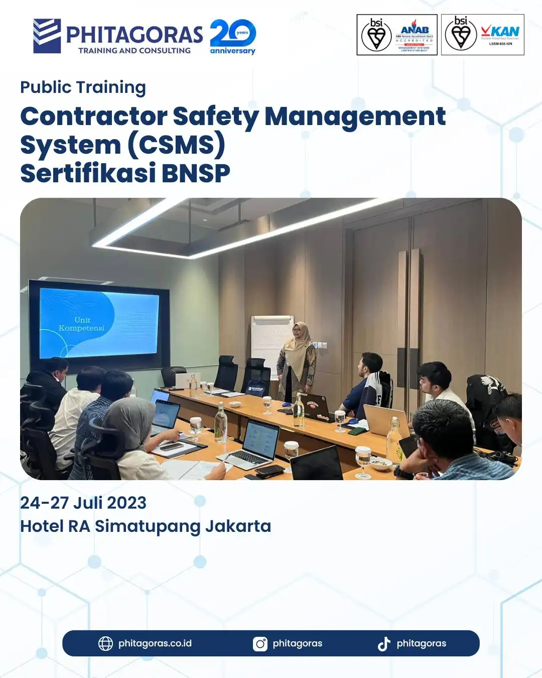 Public Training Contractor Safety Management System (CSMS) Sertifikasi BNSP