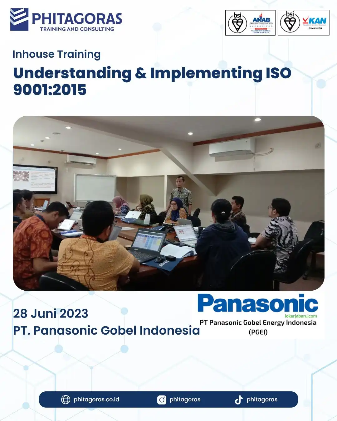 Inhouse Training Understanding & Implementing ISO 9001:2015 - PT. Panasonic Gobel Indonesia