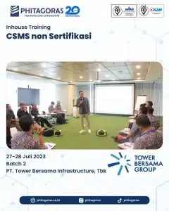 Inhouse Training CSMS non Sertifikasi - PT. Tower Bersama Infrastructure, Tbk Batch 2