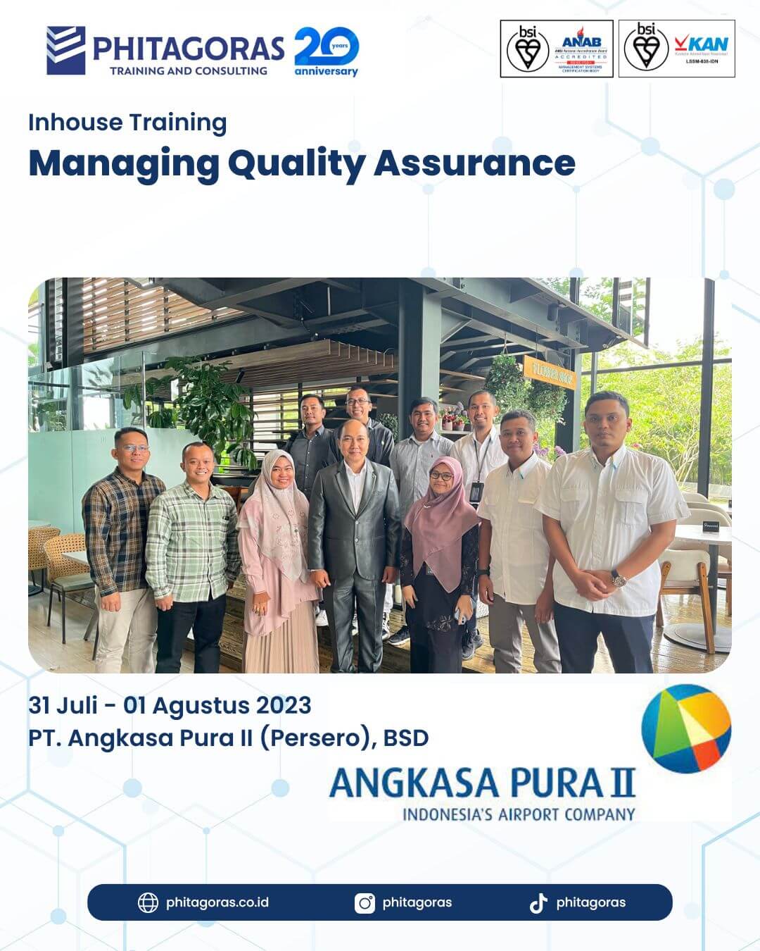 Inhouse Training Managing Quality Assurance - PT. Angkasa Pura II (Persero)