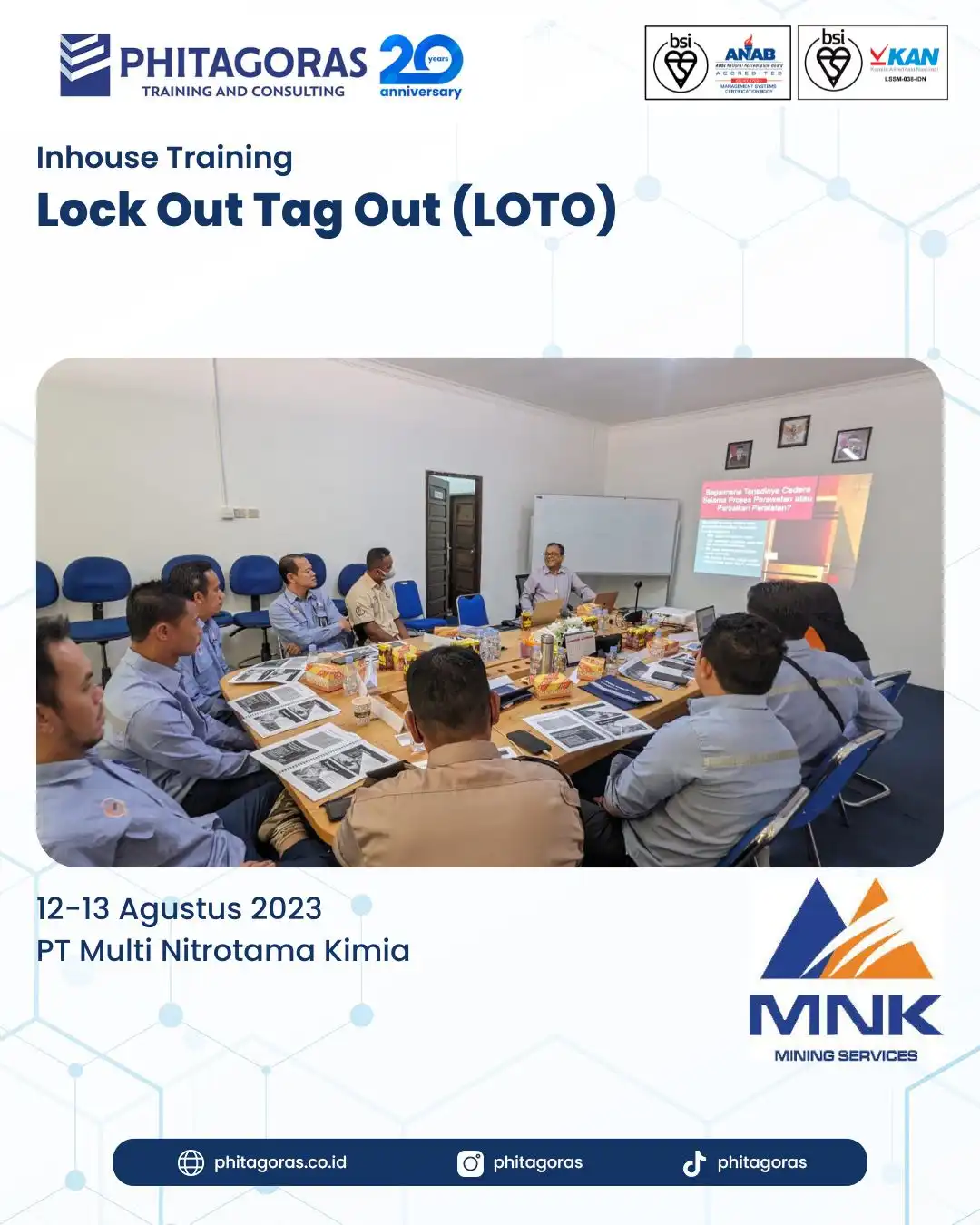 Inhouse Training Lock Out Tag Out (LOTO) - PT Multi Nitrotama Kimia