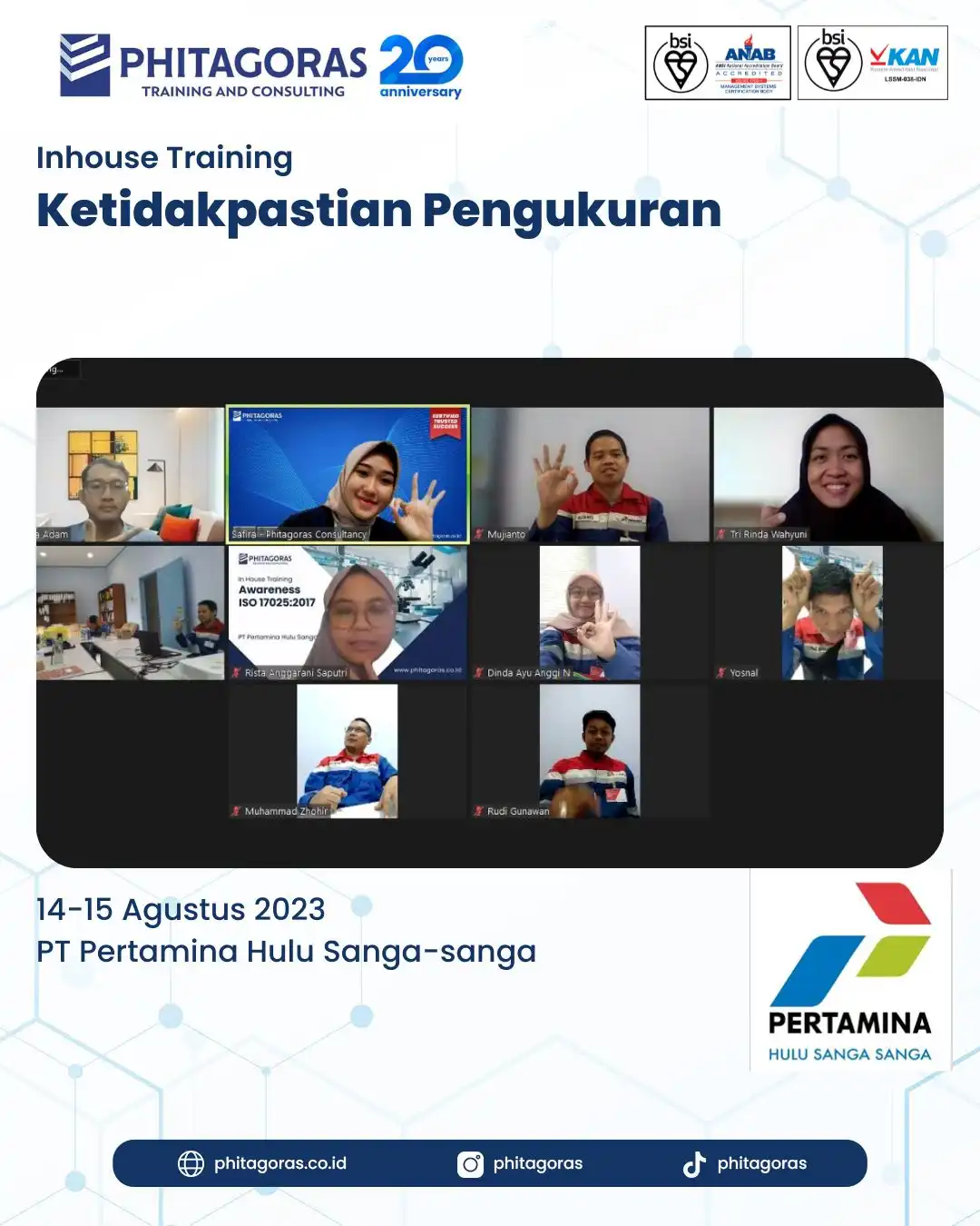 Inhouse Training Ketidakpastian Pengukuran - PT Pertamina Hulu Sanga-sanga