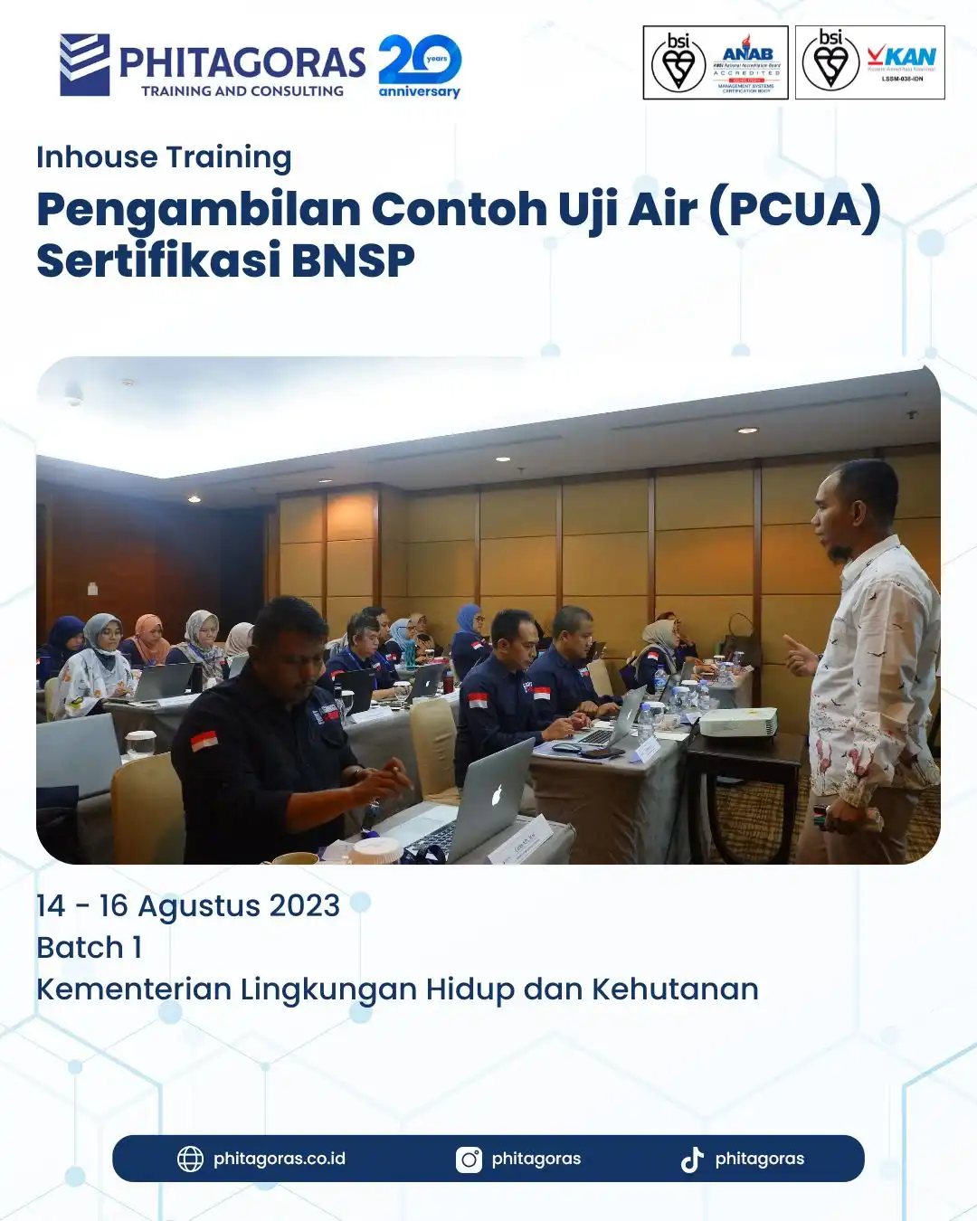 Inhouse Training Pengambilan Contoh Uji Air (PCUA) Sertifikasi BNSP - Kementerian Lingkungan Hidup dan Kehutanan Batch 1