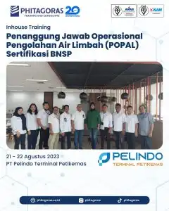 Inhouse Training Penanggung Jawab Operasional Pengolahan Air Limbah (POPAL) Sertifikasi BNSP - PT Pelindo Terminal Petikemas