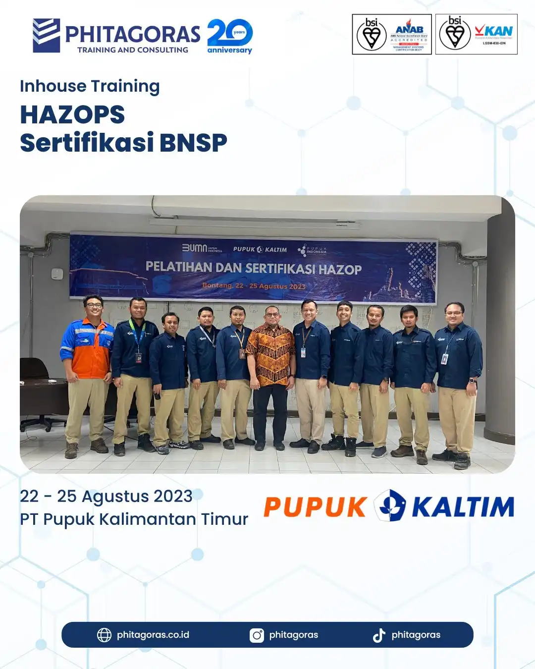 Inhouse Training HAZOPS Sertifikasi BNSP - PT Pupuk Kalimantan Timur