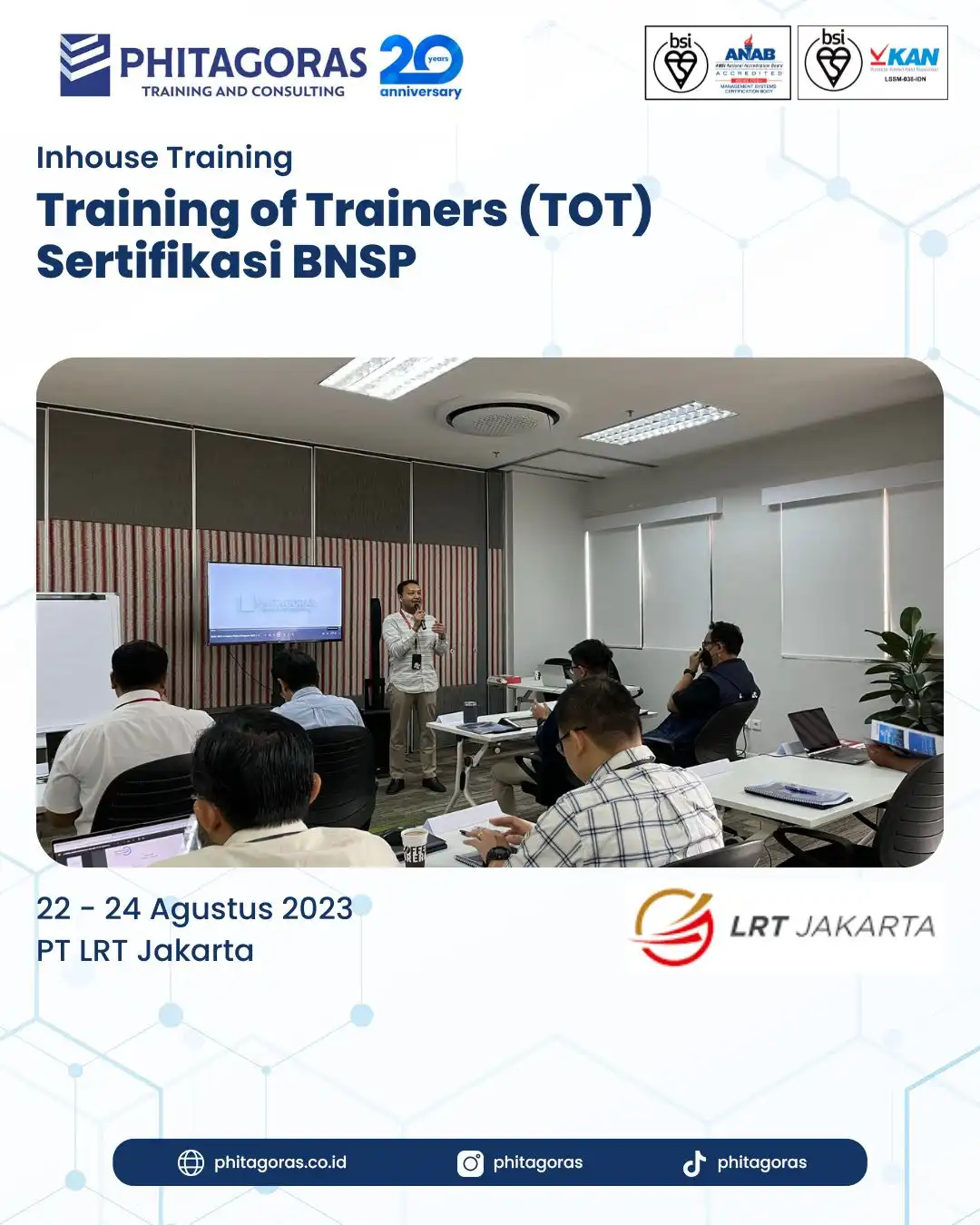 Inhouse Training of Trainers (TOT) Sertifikasi BNSP - PT LRT Jakarta