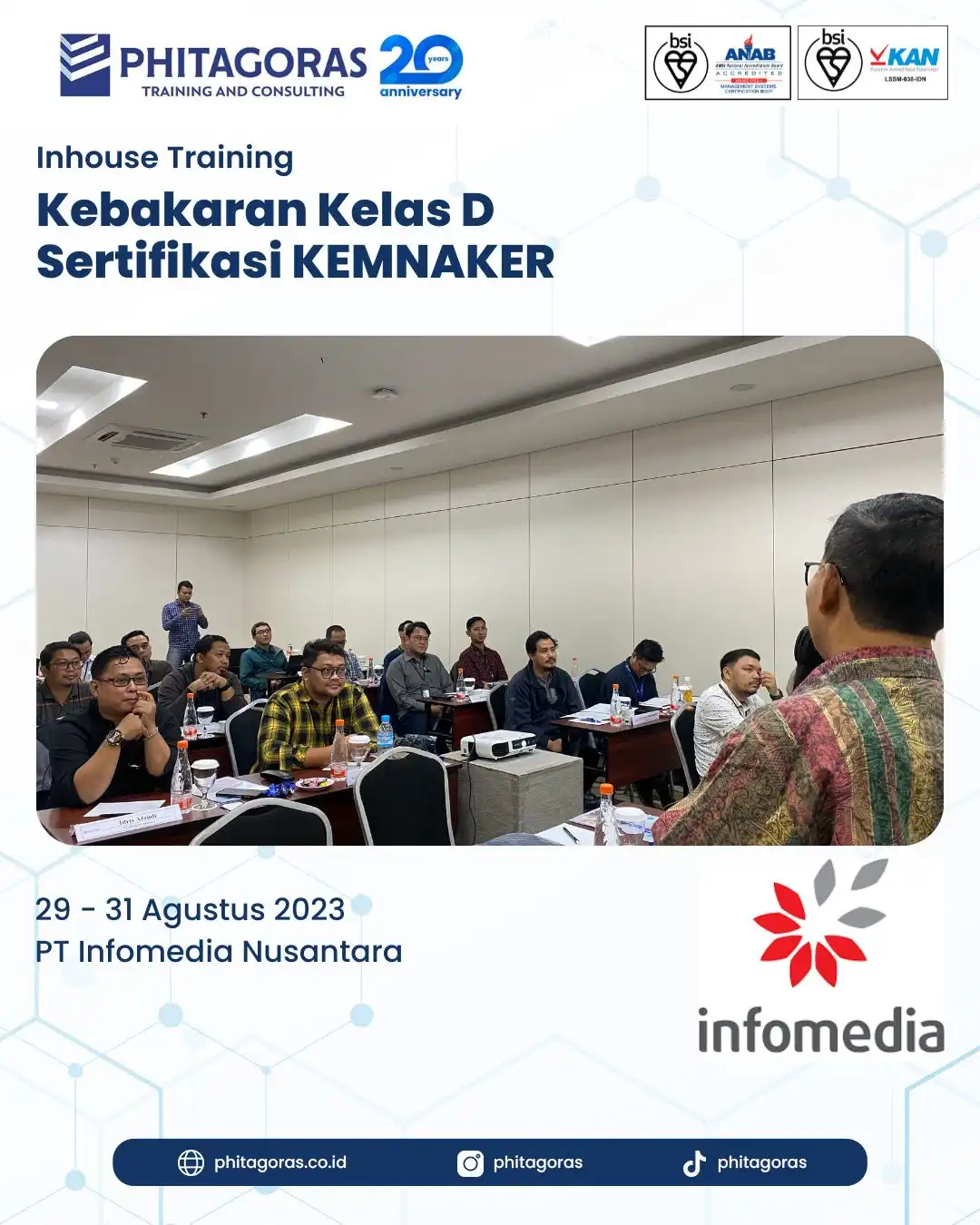 Inhouse Training Kebakaran Kelas D Sertifikasi KEMNAKER - PT Infomedia Nusantara