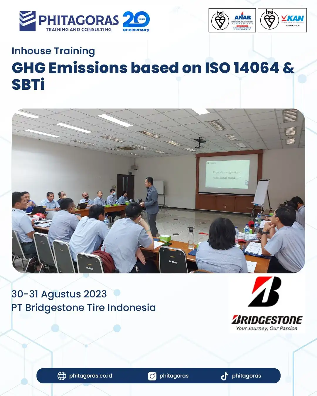 Inhouse Training GHG Emissions based on ISO 14064 & SBTi - PT Bridgestone Tire Indonesia