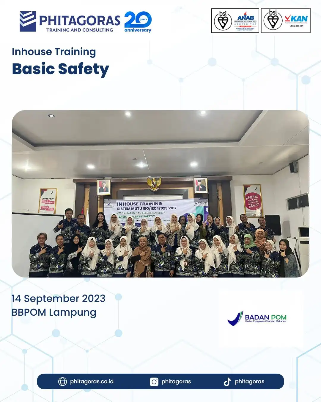 Inhouse Training Basic Safety - BBPOM Lampung