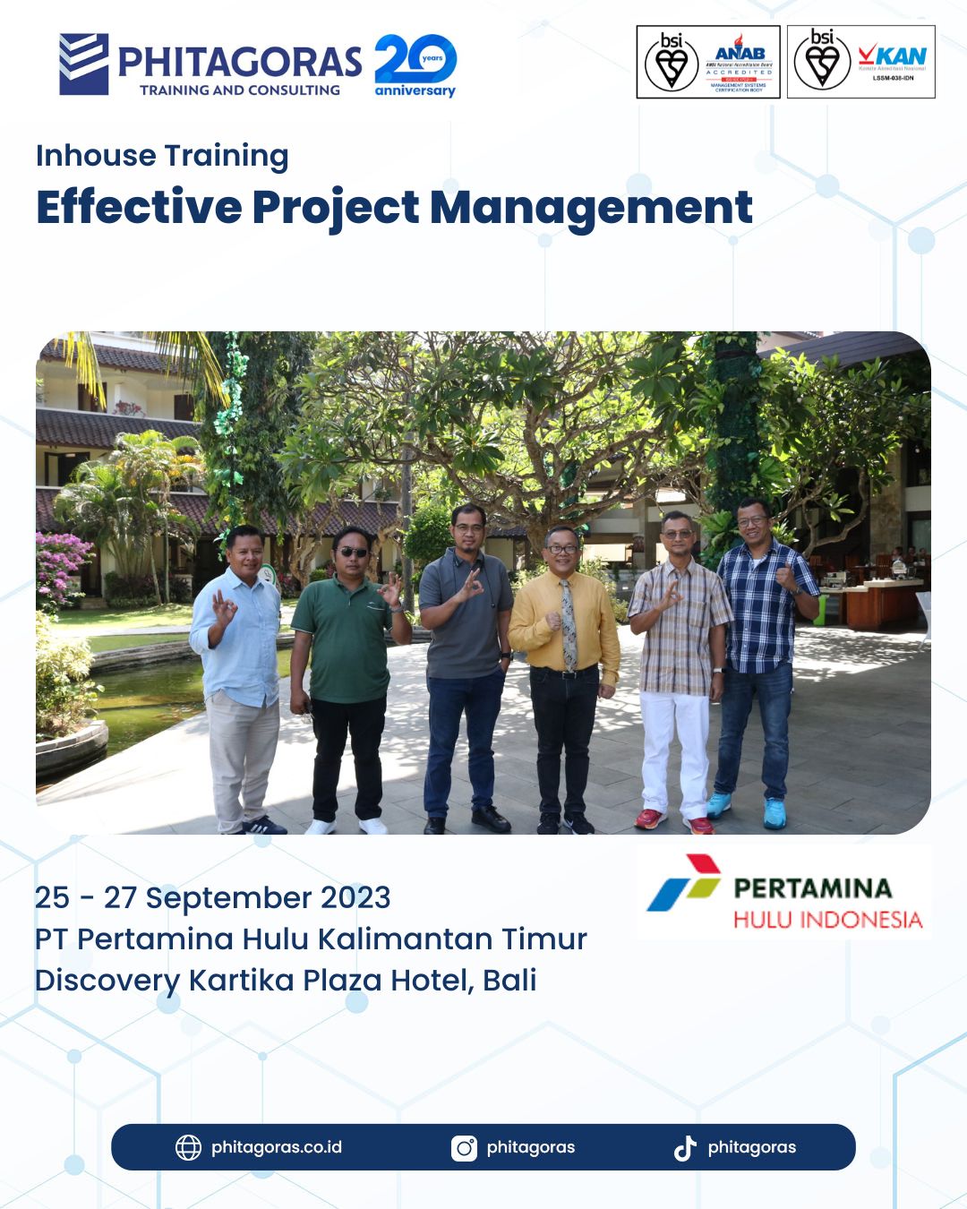 Inhouse Training Effective Project Management - PT Pertamina Hulu Kalimantan Timur