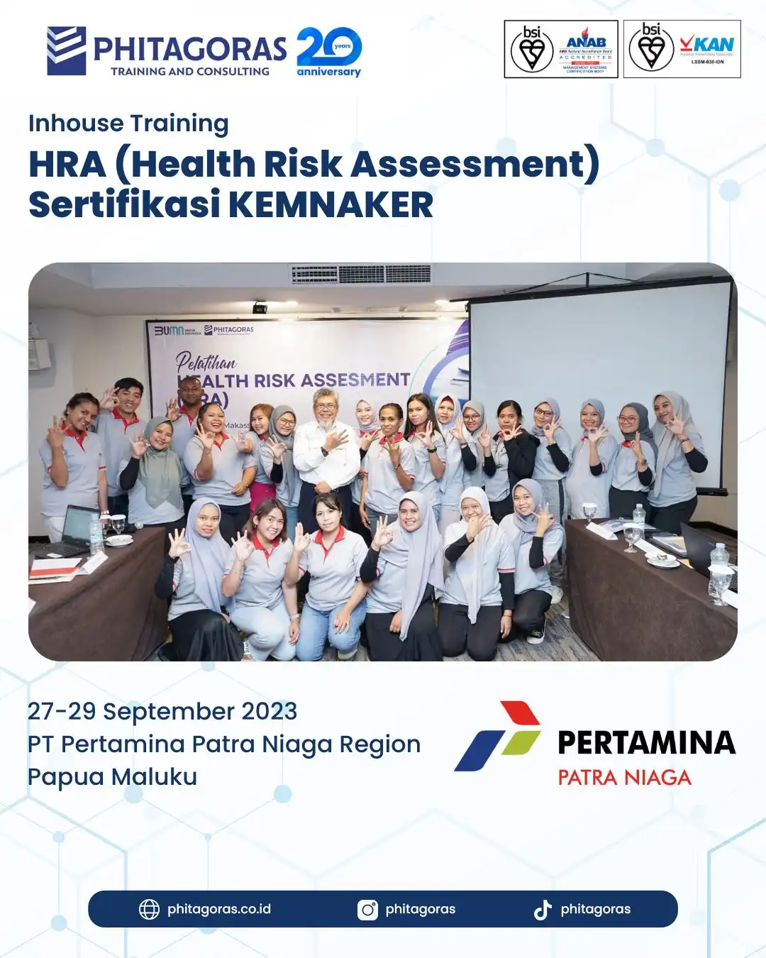 Inhouse Training HRA (Health Risk Assessment) Sertifikasi KEMNAKER - PT Pertamina Patra Niaga Region Papua Maluku