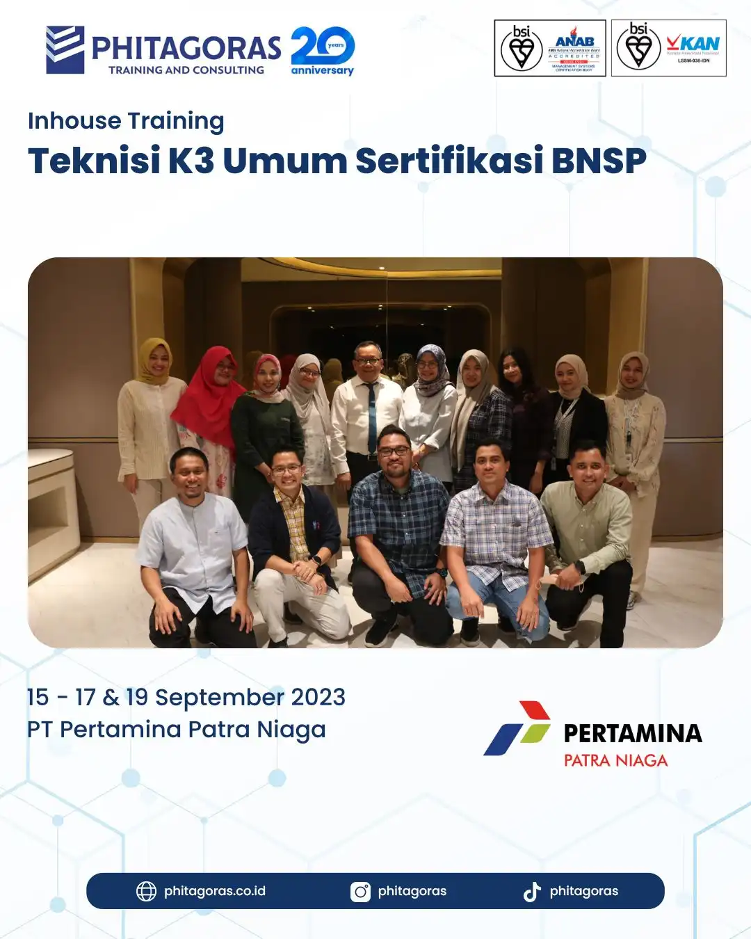 Inhouse Training Teknisi K3 Umum Sertifikasi BNSP - PT Pertamina Patra Niaga