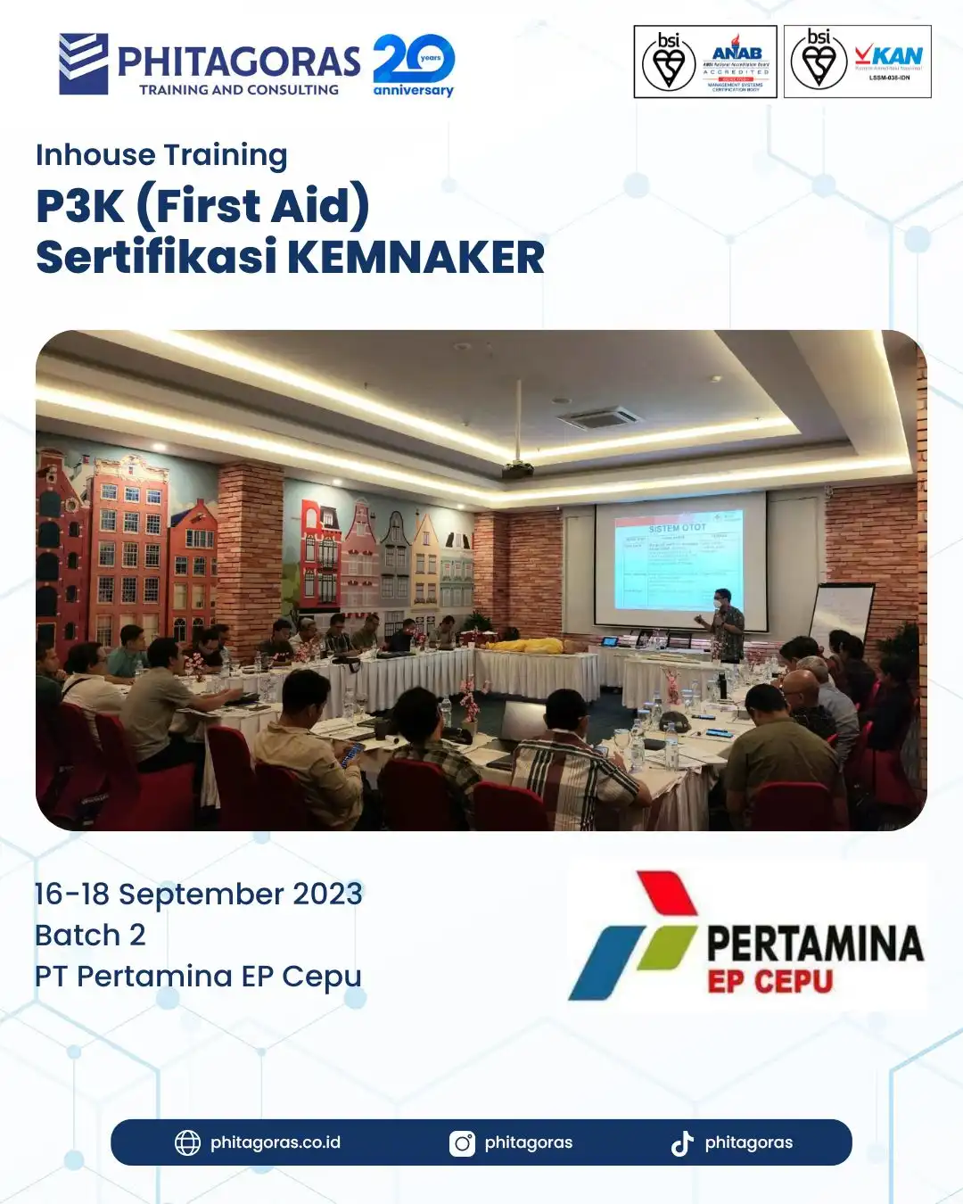 Inhouse Training P3K (First Aid) Sertifikasi KEMNAKER - PT Pertamina EP Cepu Batch 2