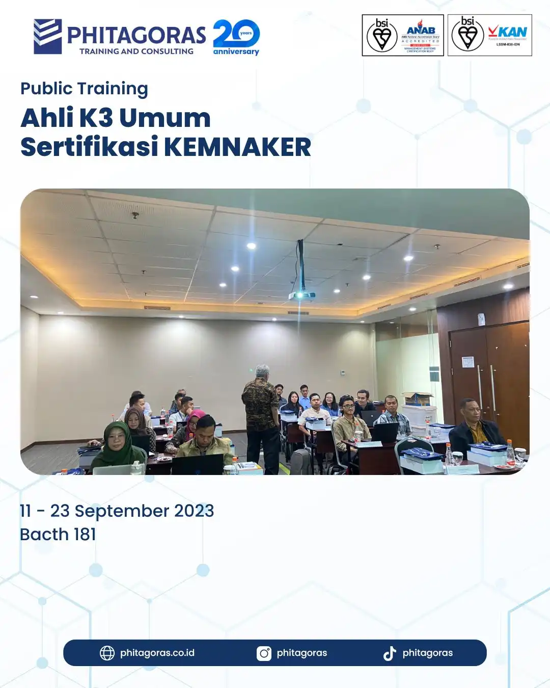 Public Training Ahli K3 Umum Sertifikasi KEMNAKER Batch 181