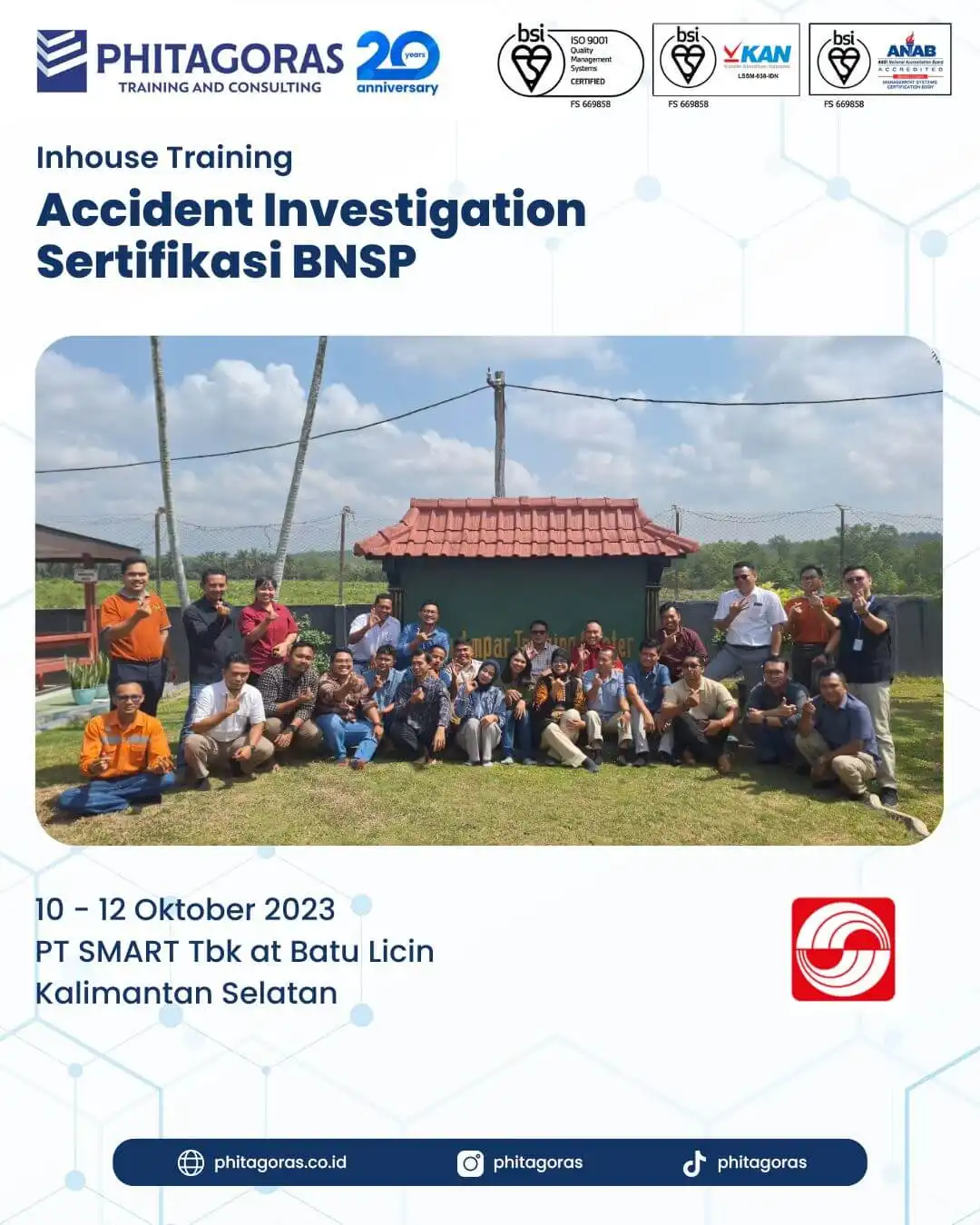 Inhouse Training Accident Investigation Sertifikasi BNSP - PT SMART Tbk di Batu Licin Kalimantan Selatan