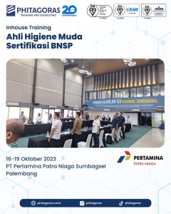 Inhouse Training Ahli Higiene Muda Sertifikasi BNSP - PT Pertamina Patra Niaga Sumbagsel, Palembang