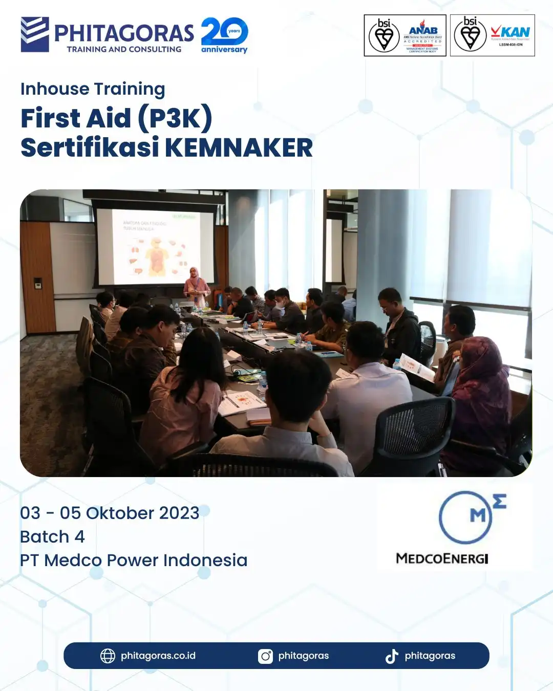 Inhouse Training First Aid (P3K) Sertifikasi KEMNAKER - PT Medco Power Indonesia