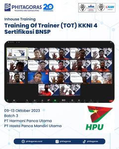 Inhouse Training Of Trainer (TOT) KKNI 4 Sertifikasi BNSP - PT Harmoni Panca Utama & PT Hasta Panca Mandiri Utama Batch 3