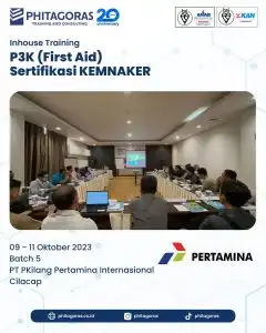 Inhouse Training P3K (First Aid) Sertifikasi KEMNAKER - PT PKilang Pertamina Internasional Cilacap Batch 5