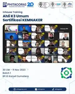 Inhouse Training Ahli K3 Umum Sertifikasi KEMNAKER - BPJS Kanwil Sumatera Batch 1