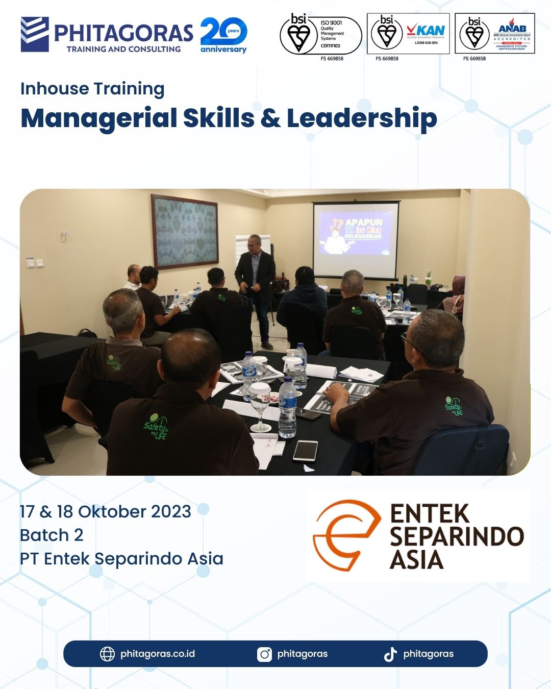Inhouse Training Managerial Skills & Leadership - PT Entek Separindo Asia Batch 2
