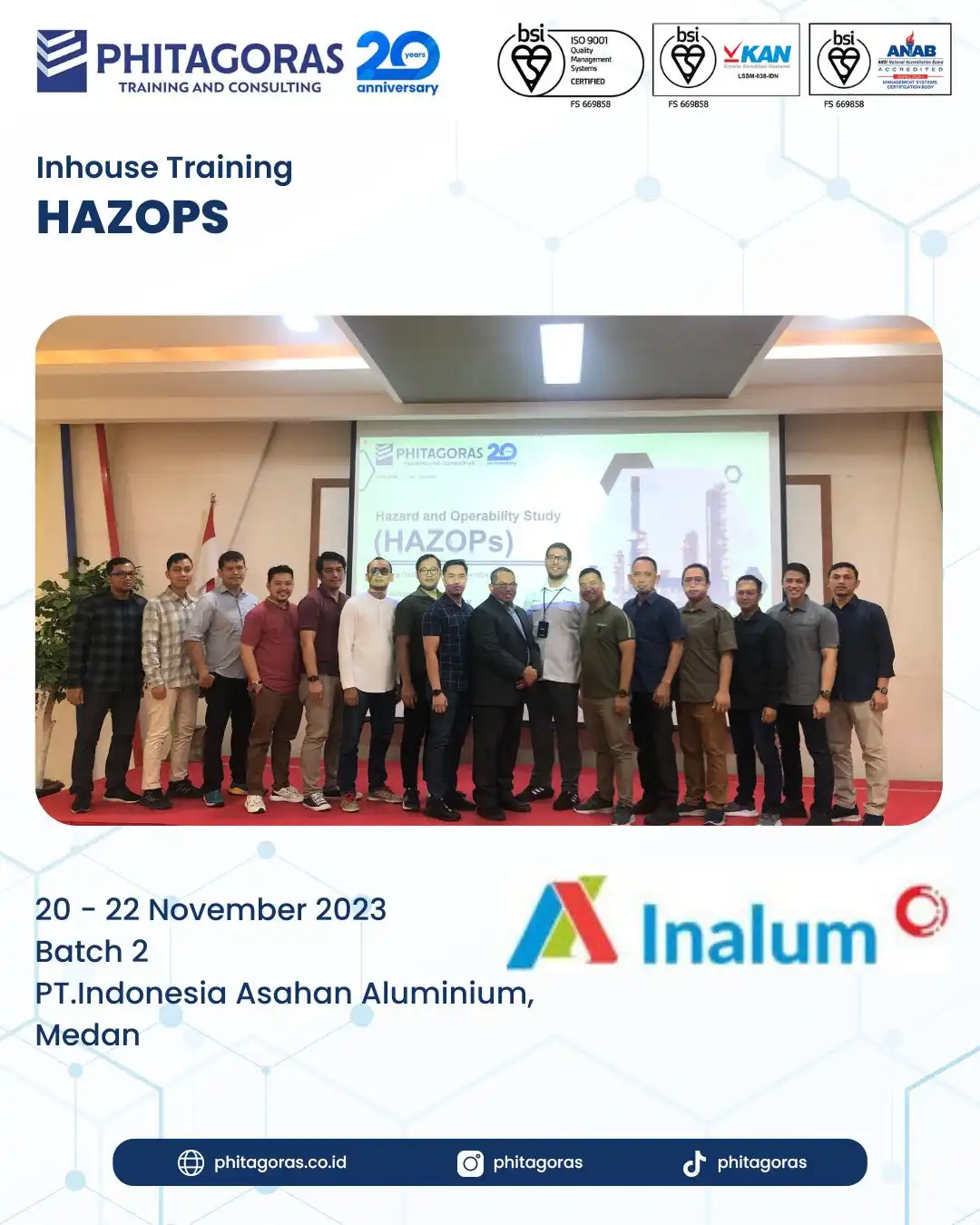 Inhouse Training HAZOPS - PT. Indonesia Asahan Aluminium, Medan Batch 2