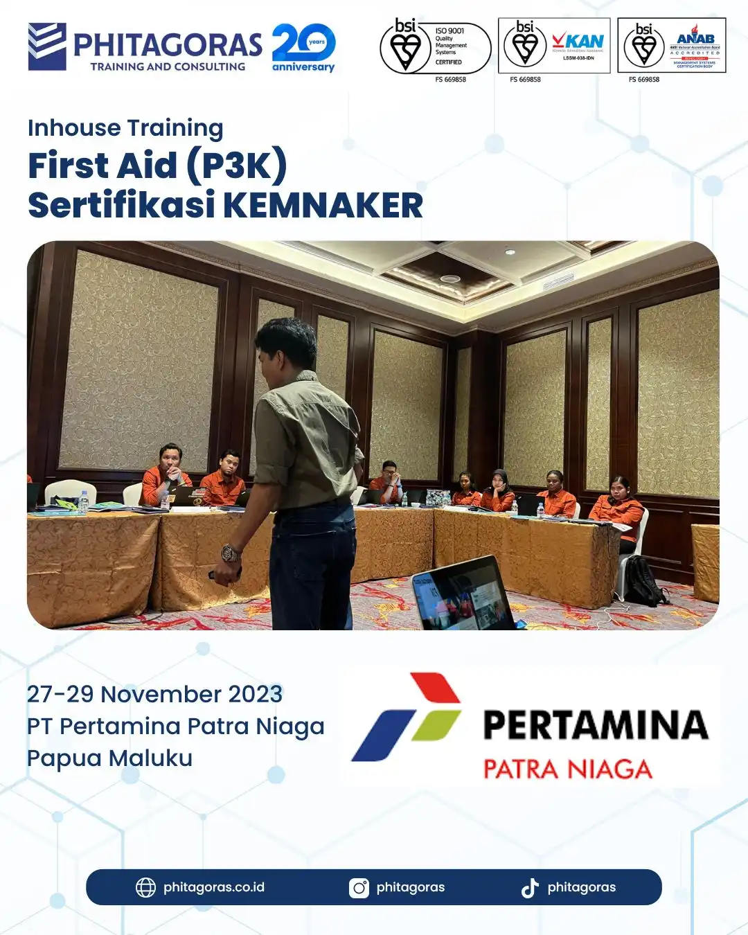 Inhouse Training First Aid (P3K) Sertifikasi KEMNAKER - PT Pertamina Patra Niaga Papua Maluku