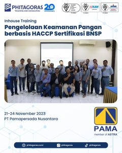 Inhouse Training Pengelolaan Keamanan Pangan Berbasis HACCP Sertifikasi BNSP - PT Pamapersada Nusantara