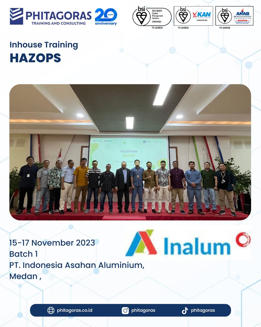 Inhouse Training HAZOPS - PT. Indonesia Asahan Aluminium, Medan, Batch 1